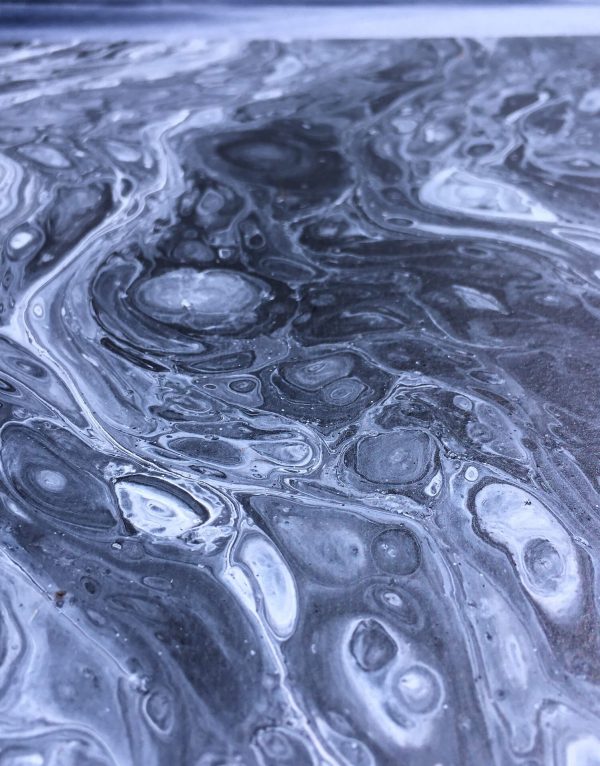 Black and White Pour - Detail