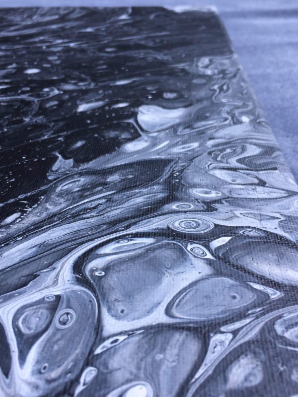 Black and White Pour - Detail