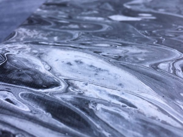 Black and White Pour - Detail