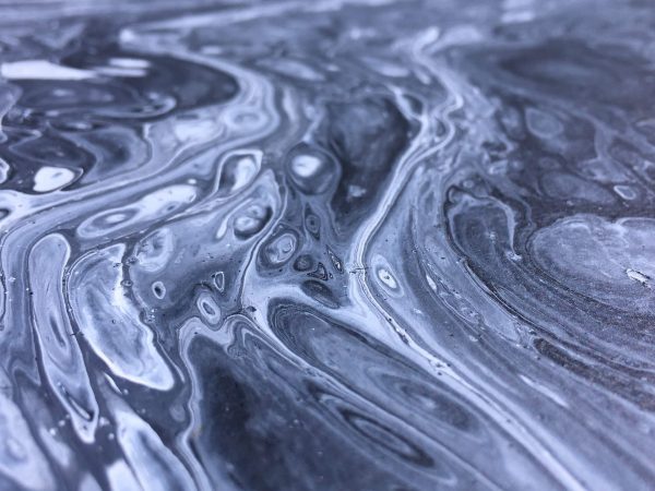 Black and White Pour - Detail