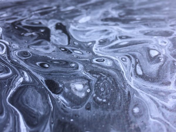 Black and White Pour - Detail