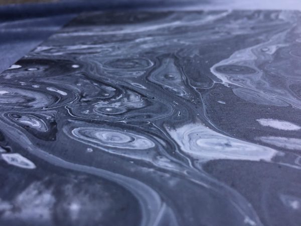 Black and White Pour - Detail